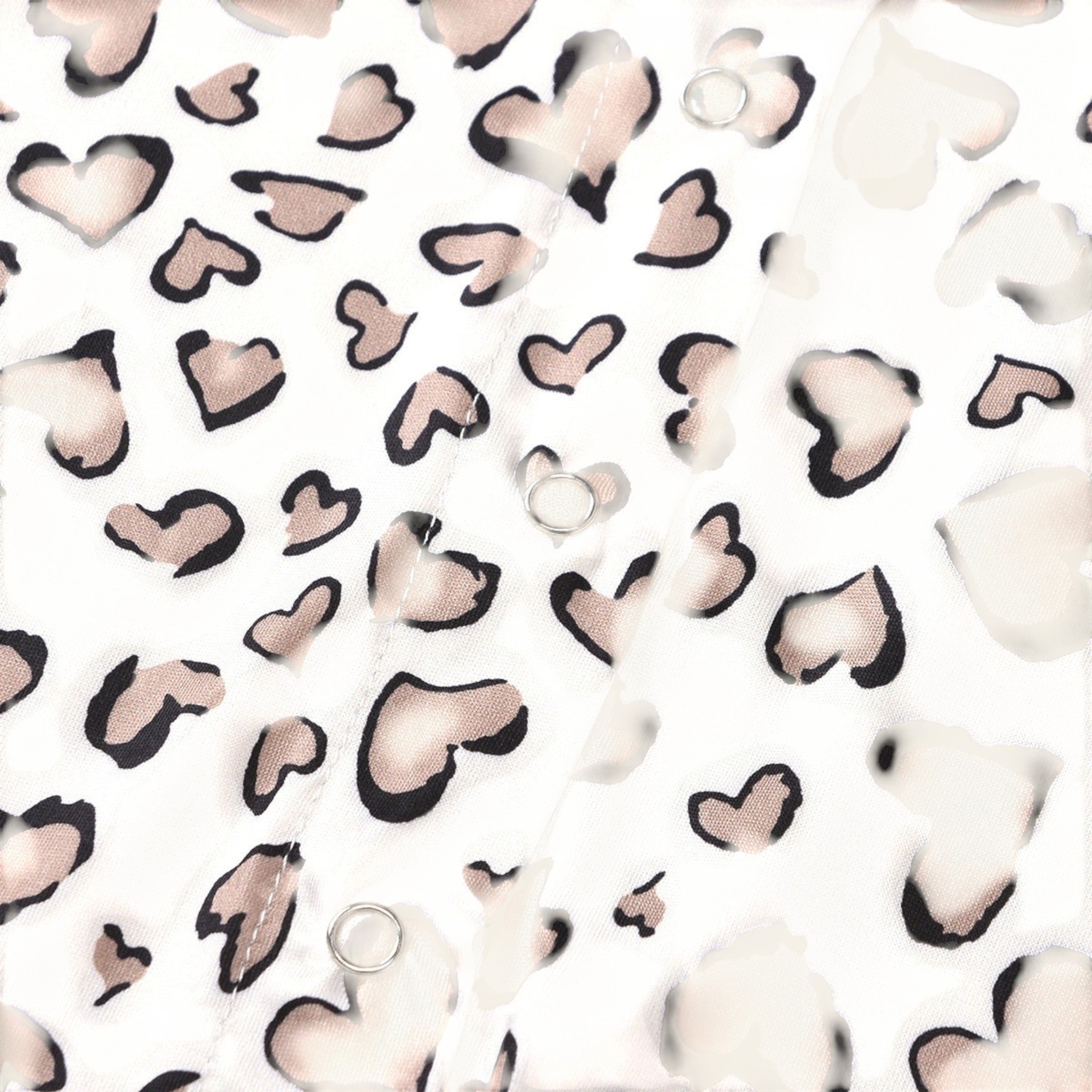 Fabric with a heart pattern on a white background