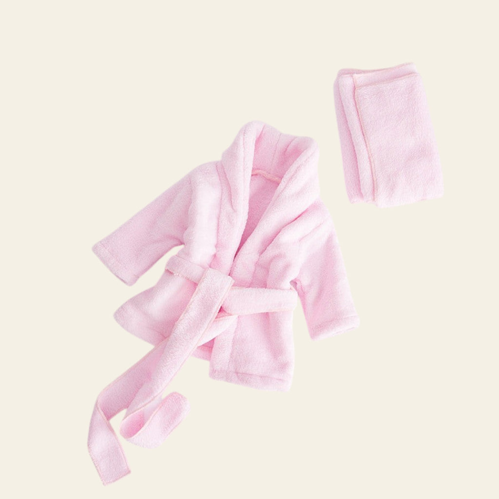 Pink robe on a light gray background