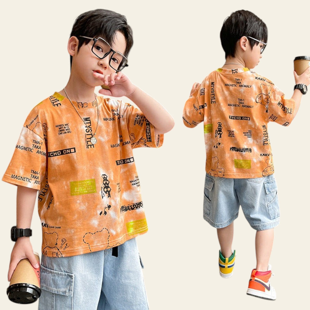 Kids Summer Short Sleeve T-Shirt | Boys Casual Cotton Top