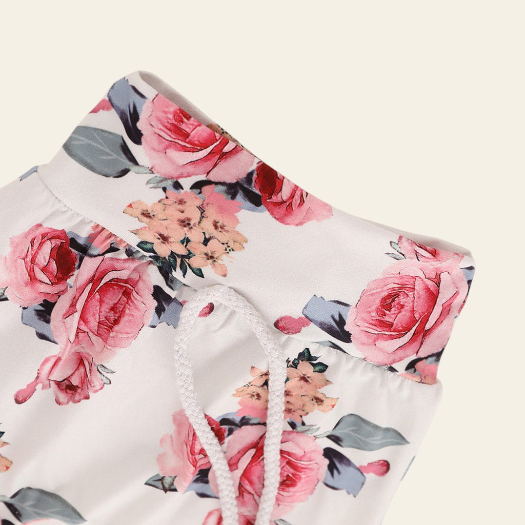 Floral hoodie with pink roses on a white background