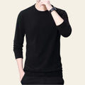 Mannequin wearing a black double-sided fleece crewneck sweater