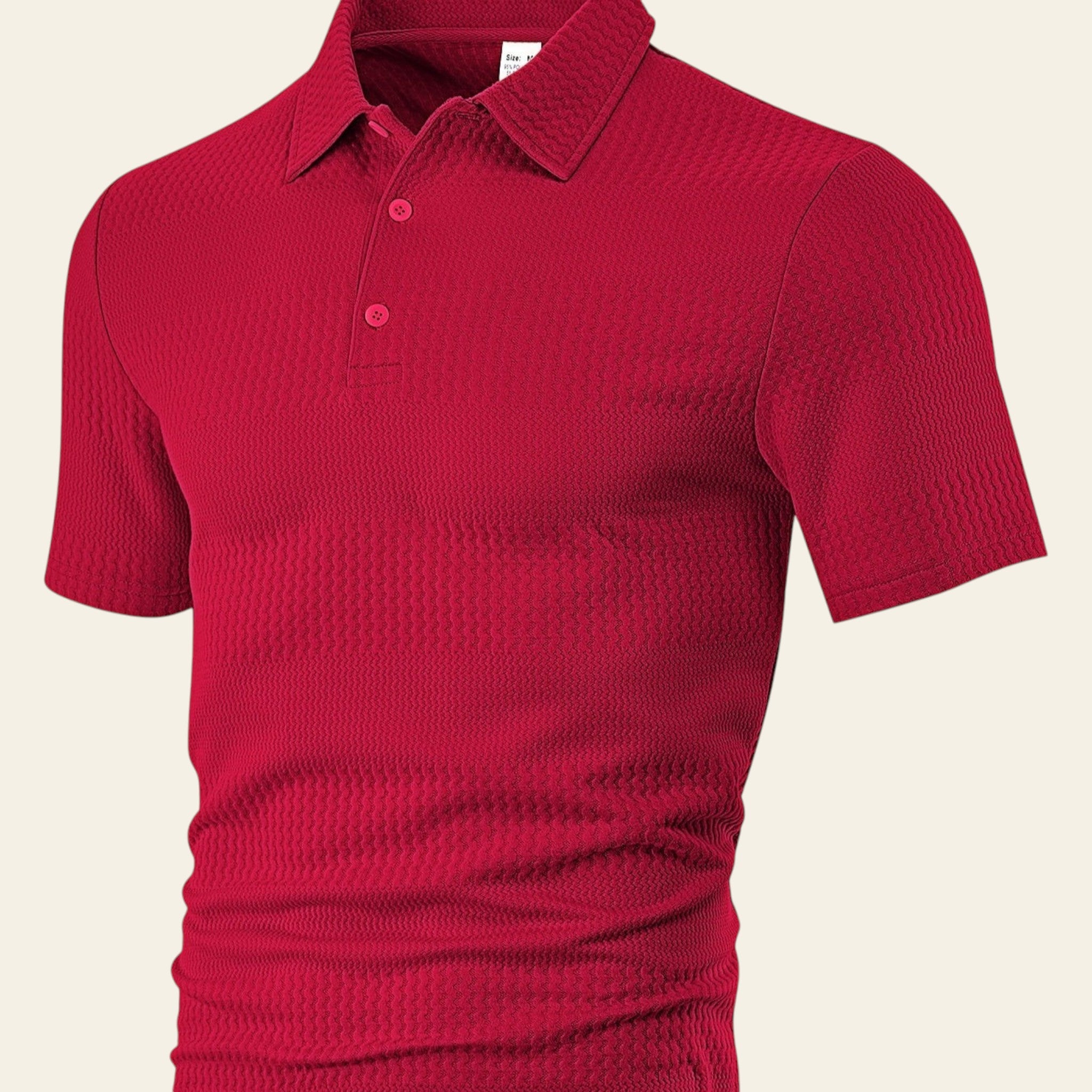 Wine red men casual lapel shirt