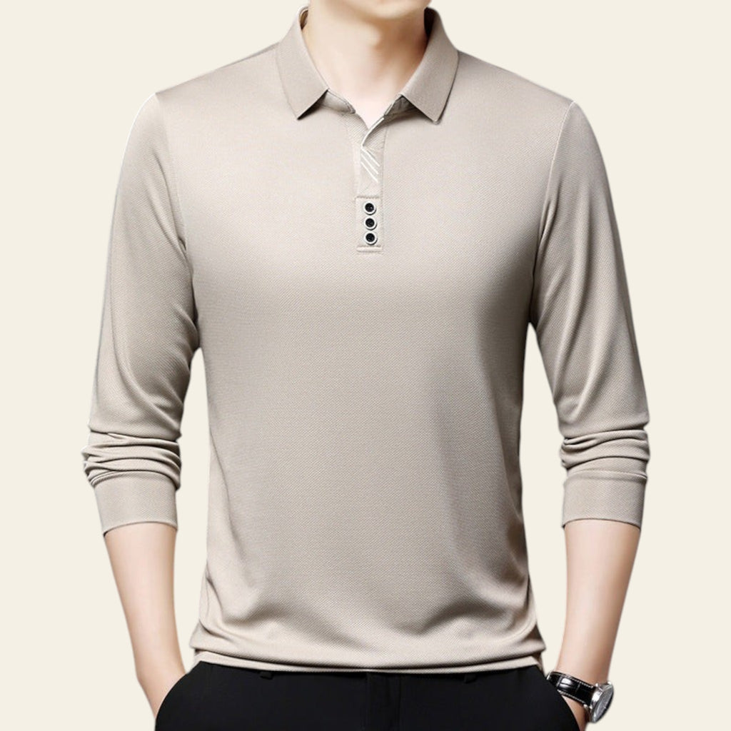Men's short-sleeve polo shirt in beige