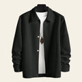 Black knit hoodie for men front view