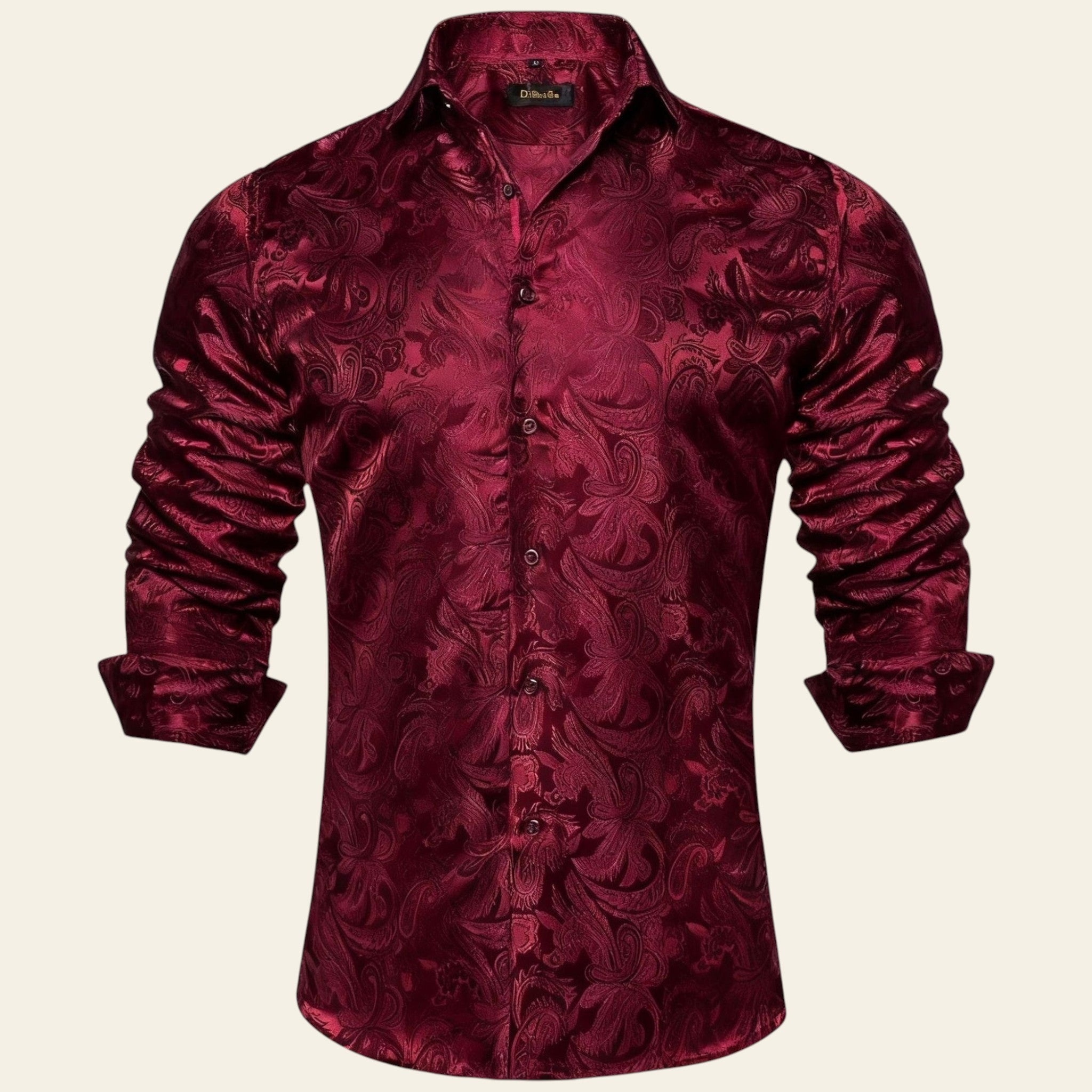 Red patterned shirt on a white background