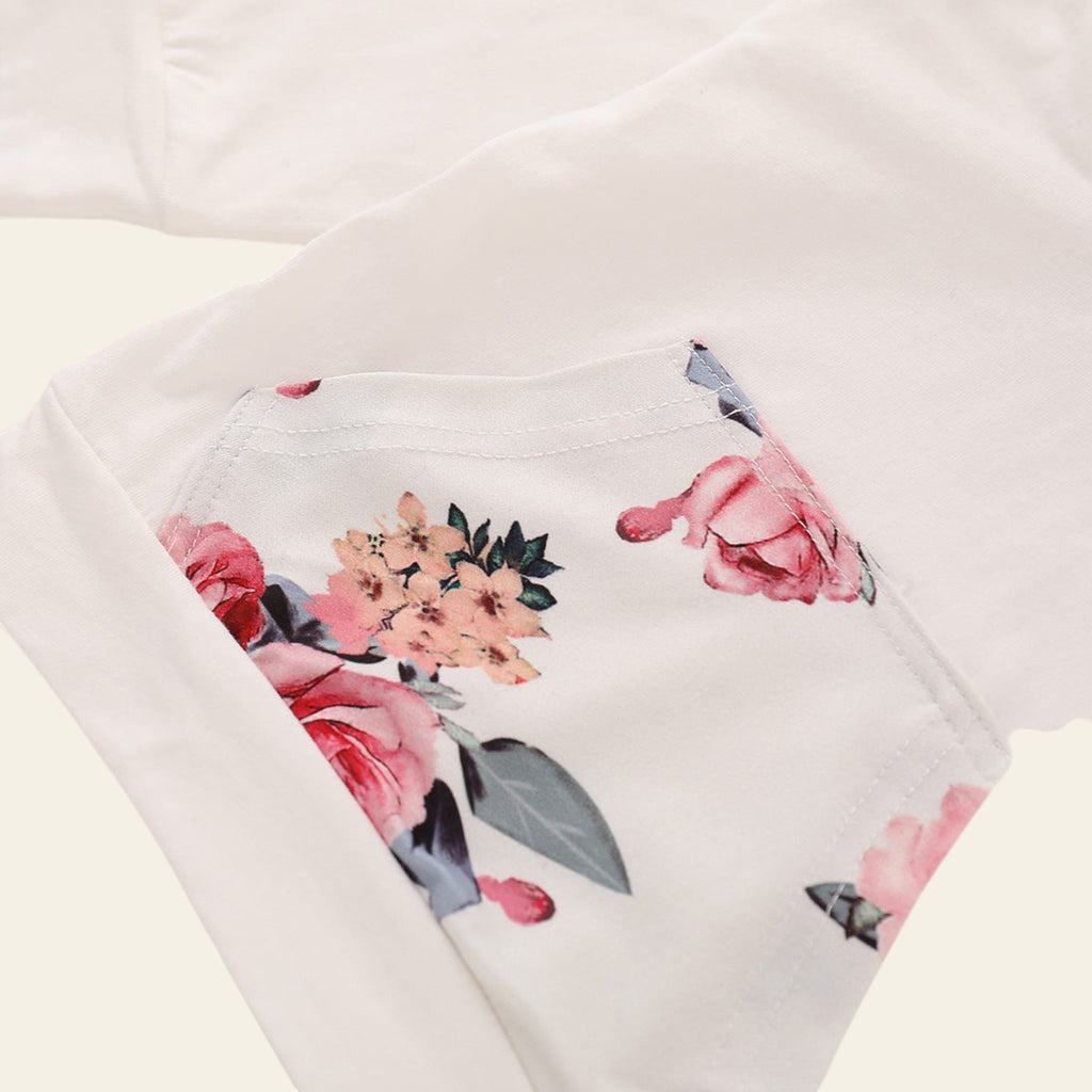 Floral patterned fabric on a white background