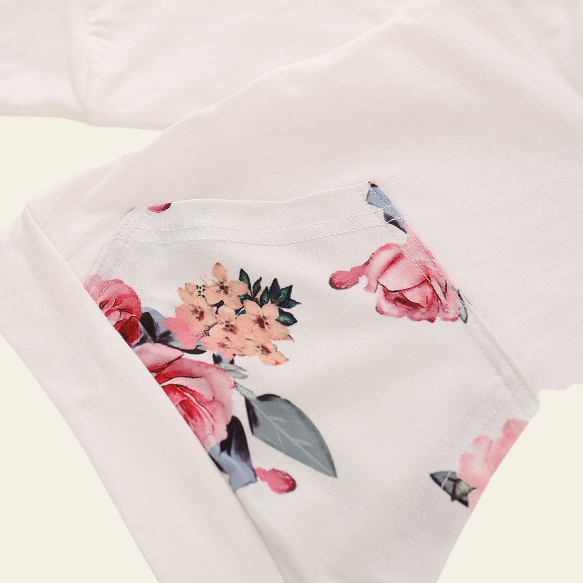 Floral patterned fabric on a white background