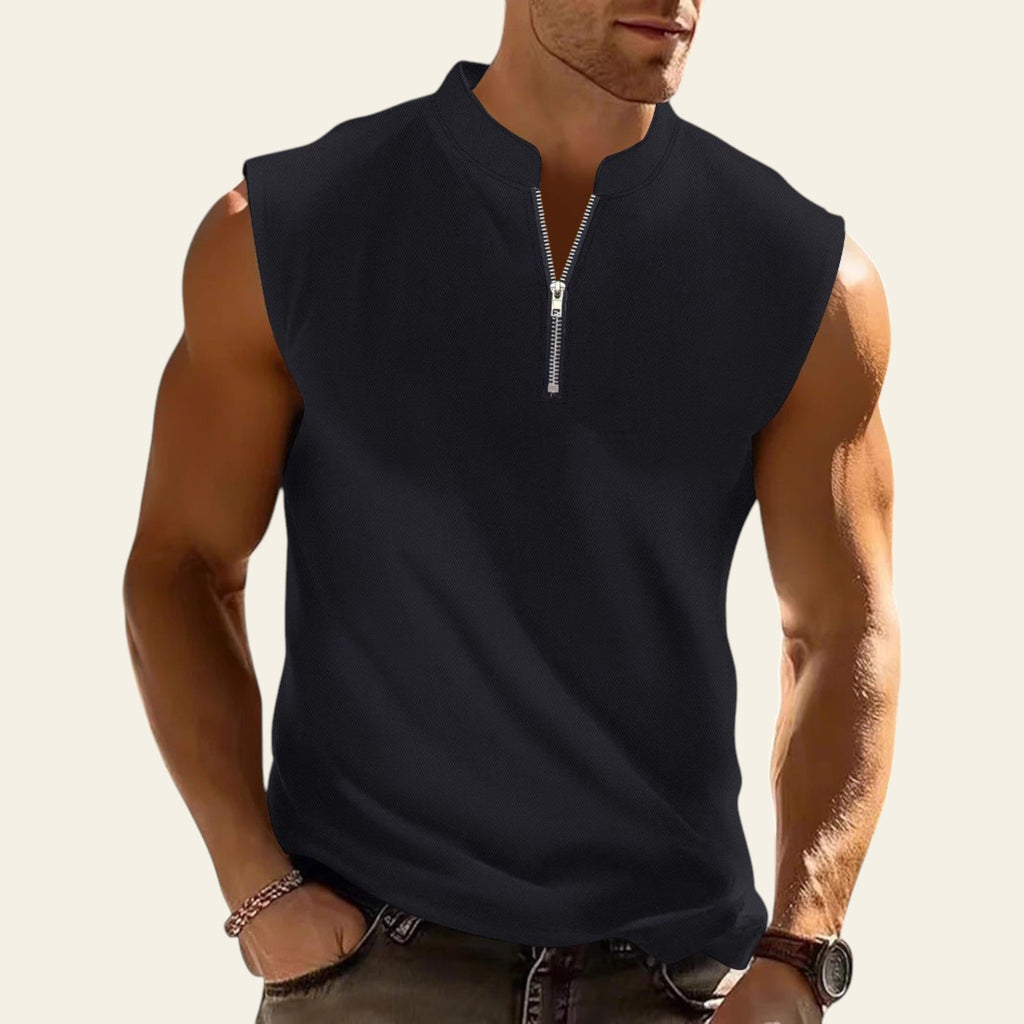 Men sleeveless workout t-shirt in black color