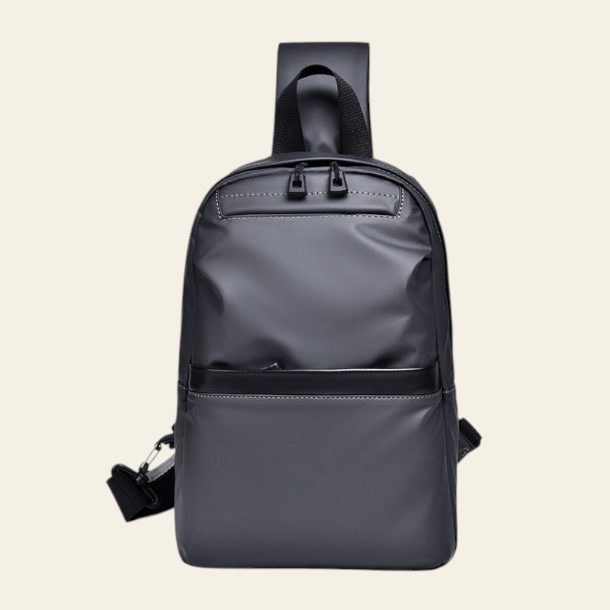 Gray sling bag on a white background