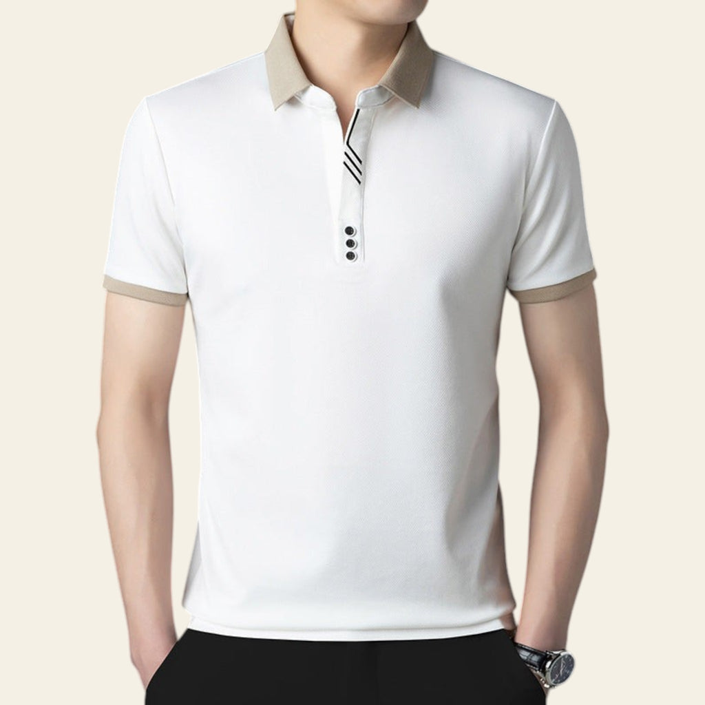 Men's short-sleeve polo shirt in white