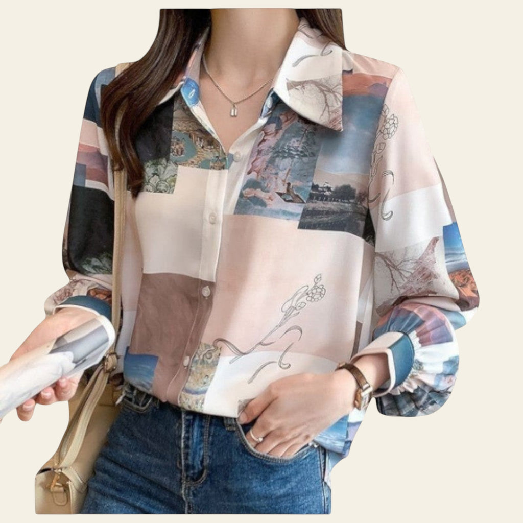 StyleSphere Loose Fit Printed Blouse for Women | Casual Elegant Shirt