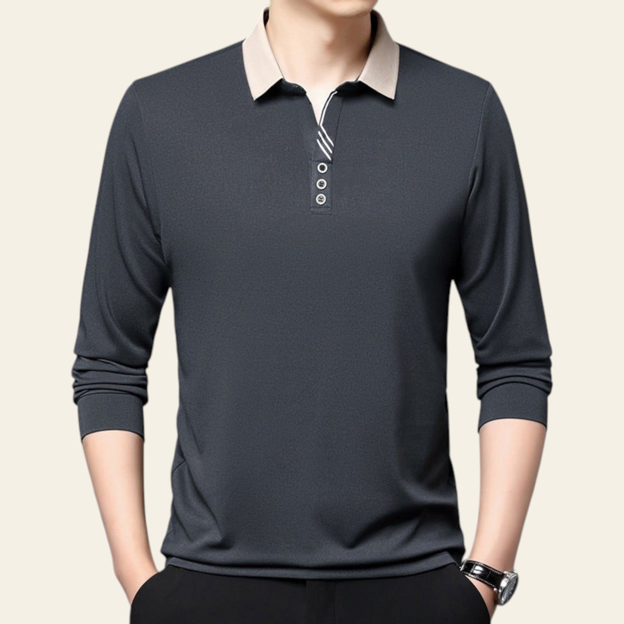 Men's short-sleeve polo shirt in gray