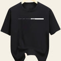 Black half zip short sleeve men's shirt, solid color, relaxed fit
