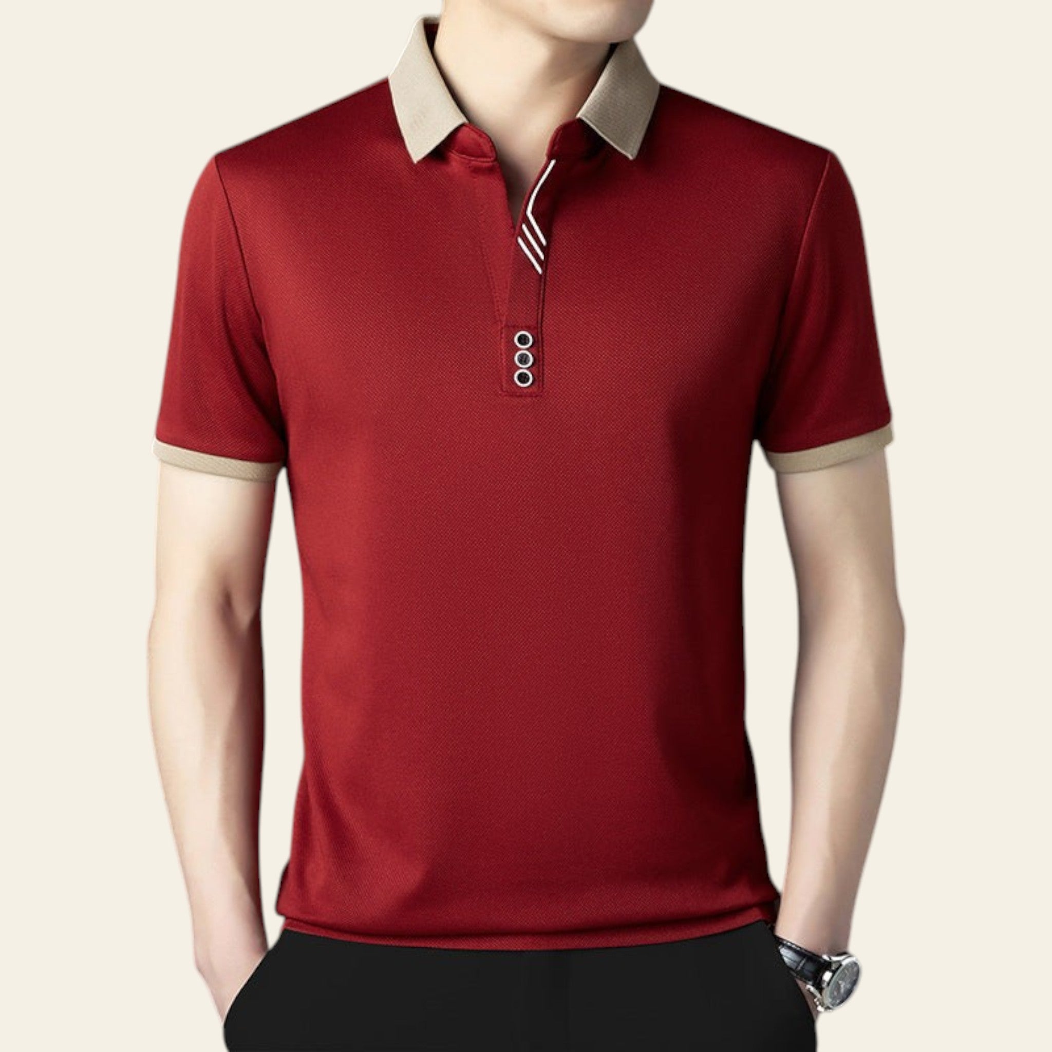 Men's short-sleeve polo shirt in red