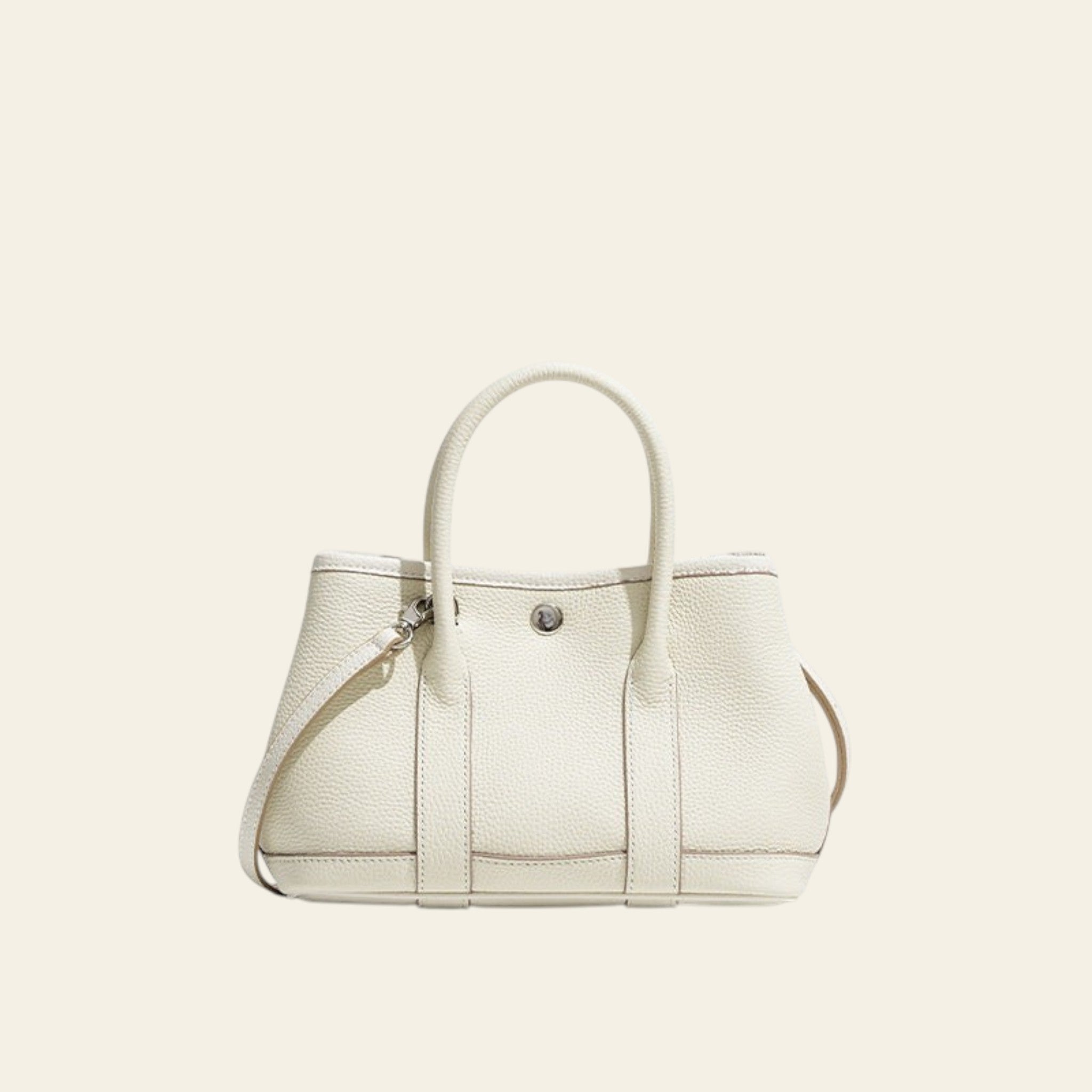 White handbag on a white background
