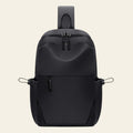 Black backpack on a white background