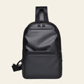 Black sling bag on a white background
