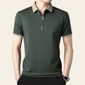 Men's short-sleeve polo shirt in bean green
