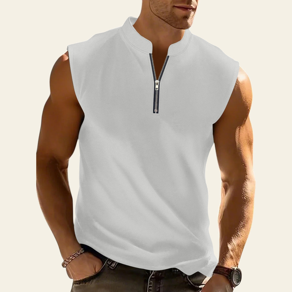 Men sleeveless workout t-shirt in gray color