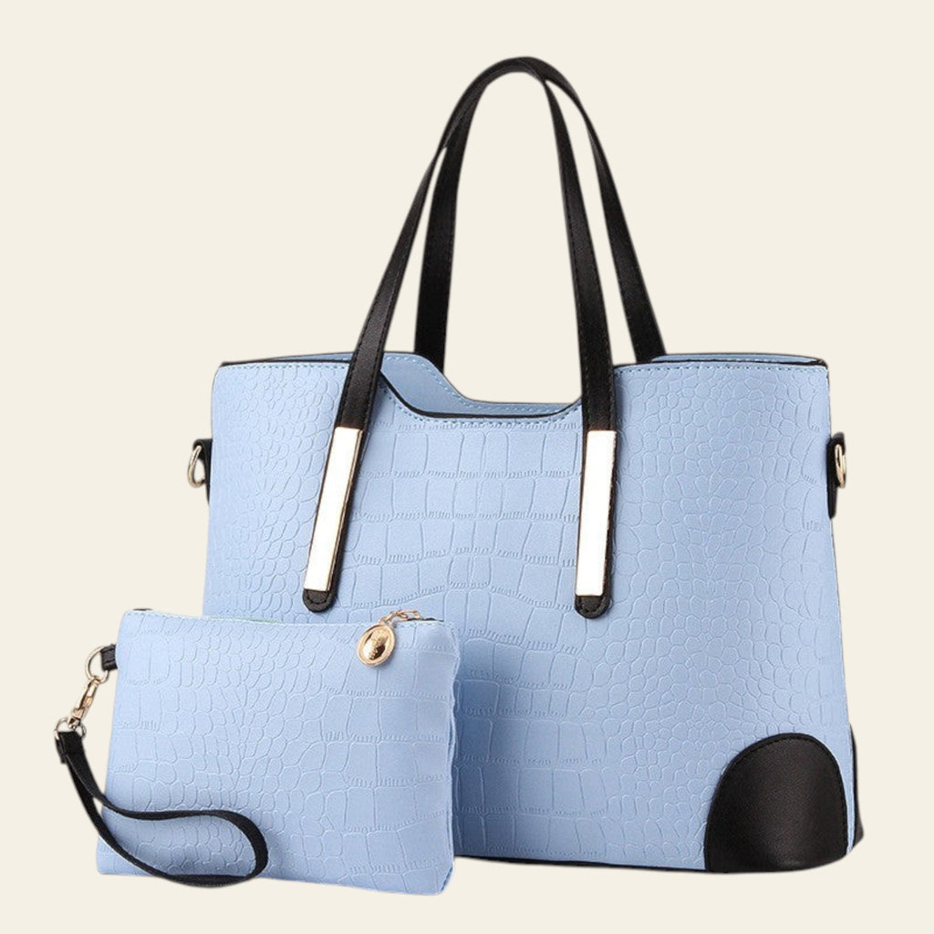 Veloria luxury tote bag set for wome with matching pouch and shoulder strap