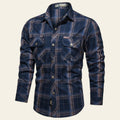 Blue plaid shirt on a white background
