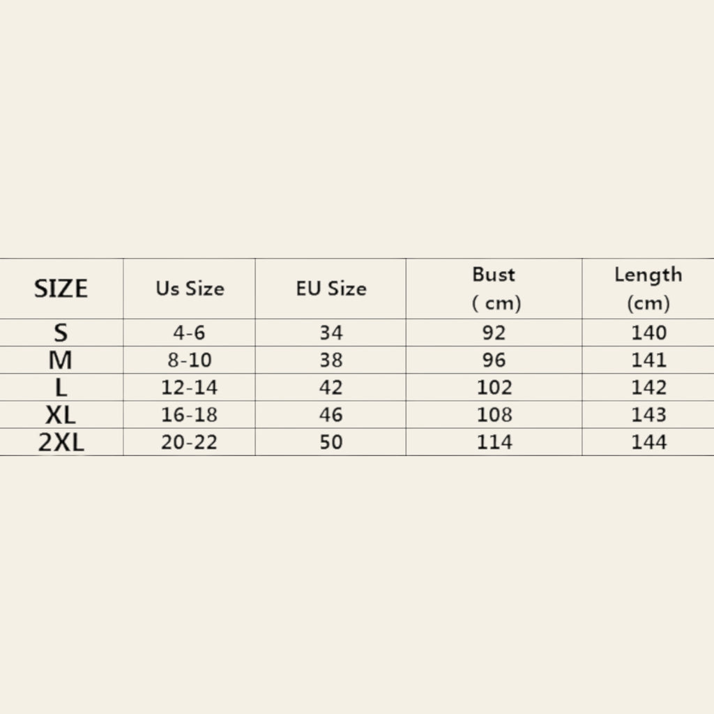 Women satin V-neck ruffled hem dress size chart