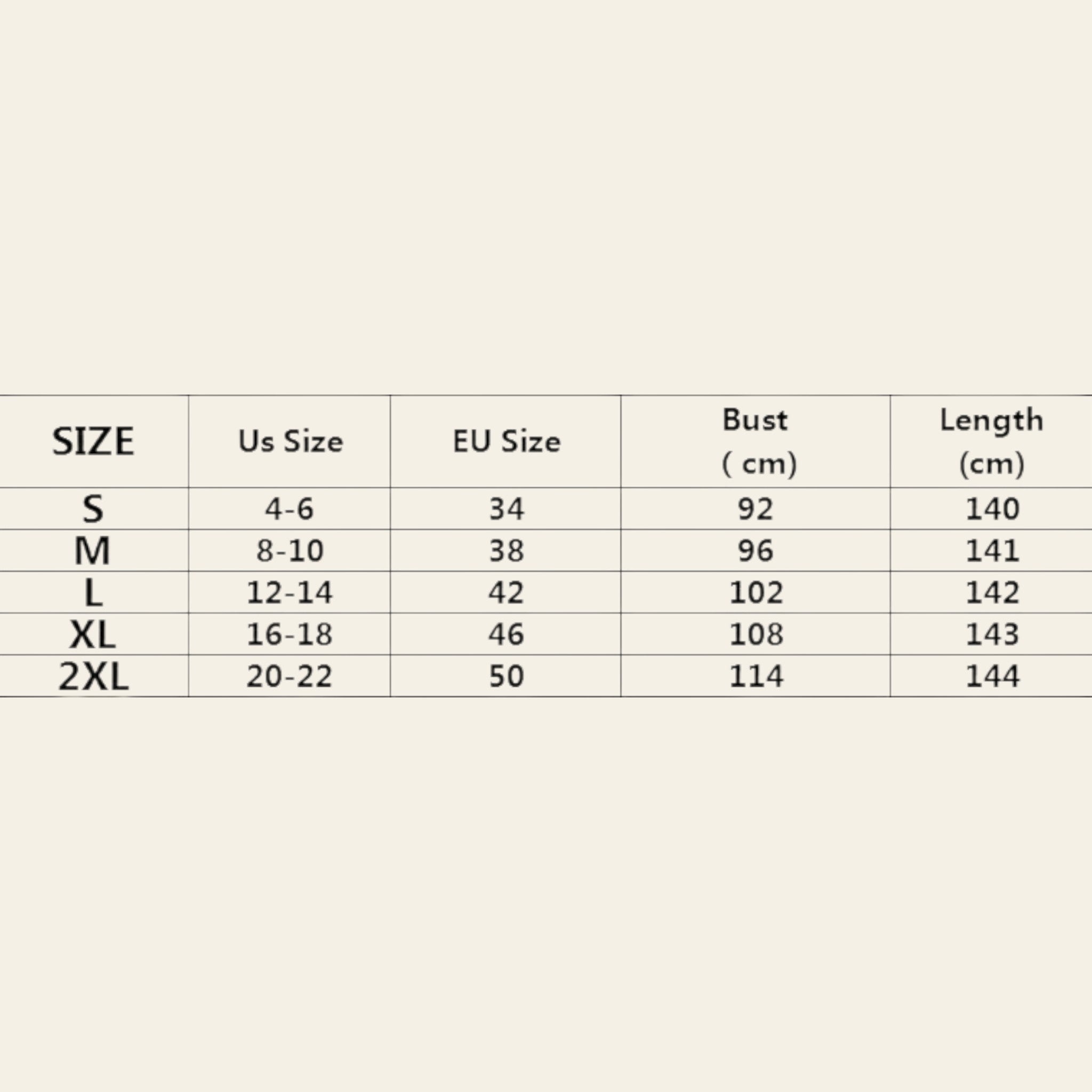 Women satin V-neck ruffled hem dress size chart
